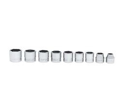 Juego de dados de perfil bajo métricos Flank Drive® de 6 puntas y cuadro de 3/8" de 9 piezas