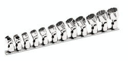 Juego de dados universales poco profundos SAE Flank Drive® de 12 puntas y cuadro de 3/8" (5/16-1"), 12 piezas
