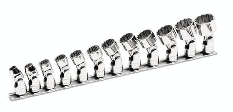 Juego de dados universales poco profundos SAE Flank Drive® de 12 puntas y cuadro de 3/8" (5/16-1"), 12 piezas