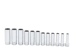 Juego de vasos profundos Flank Drive® métricos de 12 puntas con cuadro de 3/8" (8-19 mm) de 12 piezas