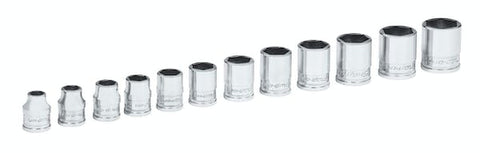 Juego de dados Xtra poco profundos Flank Drive® métricos de 6 puntas con cuadro de 3/8" (8-19 mm) de 12 piezas