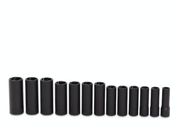 Juego de vasos de impacto de torsión profunda métricos/SAE con accionamiento de 3/8" de 13 piezas (Blue-Point®)