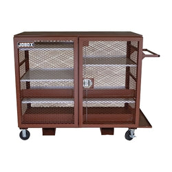 Gabinetes de malla, 65 x 33 x 55 pulgadas, 2 puertas, capacidad de 1500 lb, color marrón