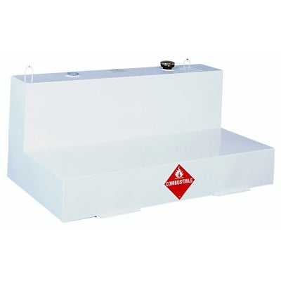 Tanque de transferencia de líquidos para camiones, en forma de L, 88 galones, acero, blanco