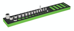 Juego de dados combinados SAE Flank Drive® poco profundos, semiprofundos y de 6 puntos con accionamiento de 3/8", 17 piezas y organización PRO-FI™ (1/4–1") (verde)