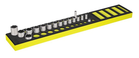 Juego de dados combinados poco profundos/semiprofundos/profundos SAE Flank Drive® de 17 piezas con accionamiento de 3/8" y 6 puntos con organización PRO-FI™ (1/4–1") (alta visibilidad)