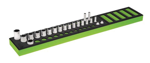Juego de dados combinados poco profundos/semiprofundos/profundos, métricos Flank Drive® de 21 piezas con accionamiento de 3/8" y 6 puntos con organización PRO-FI™ (6–20 mm) (verde)