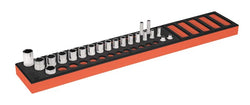 Juego de dados combinados poco profundos, semiprofundos y métricos Flank Drive® de 21 piezas con accionamiento de 3/8" y 6 puntos con organización PRO-FI™ (6–20 mm) (naranja)