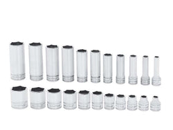 Juego de dados combinados poco profundos/profundos SAE Flank Drive® de 6 puntos con cuadro de 3/8" (1/4-7/8"), 22 piezas