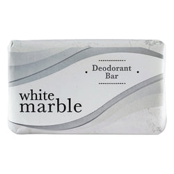 Individually wrapped deodorant bar soap, white, 0.75 oz bar