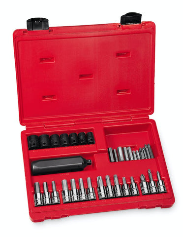Juego de destornilladores de impacto con accionamiento de 3/8" de 34 piezas