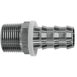 Push-in barbed hose fittings, 1/2 in. x 1/2 in. (NPT)