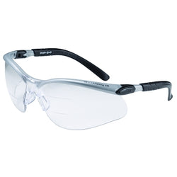 Gafas de seguridad BX™ de doble lectura, lentes antivaho de policarbonato de +2,5 dioptrías, montura plateada/negra