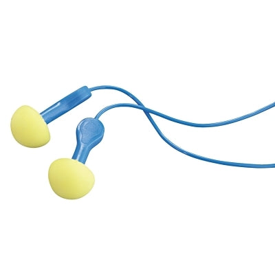 EAR™ Express™ Pod Plugs™ earplugs, polyurethane, yellow, blue grips, cordless