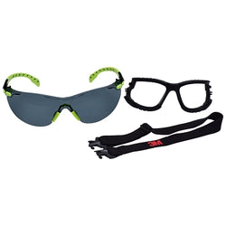 Solus™ 1000 Series Kit, gray lens, polycarbonate, anti-fog, black/blue, frameless