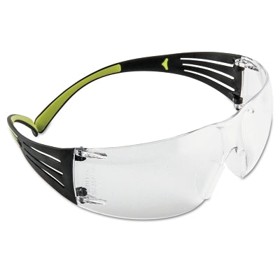 Gafas protectoras SecureFit™ Serie 400, lente de polietileno con entrada/salida de espejo, antirrayas, patillas de plástico negro/verde, junta de espuma