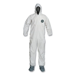 ProShield® 50 hooded coverall with integrated boots and elastic cuffs, white, size 5XL