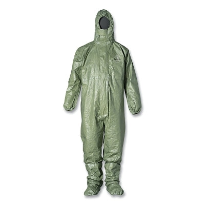 Mono Tychem 2000 SFR con capucha, verde, talla mediana