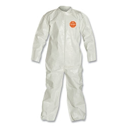 Tychem® 4000 coverall, integrated hood and sock, elastic cuffs, zipper, protective flap, white, size XL