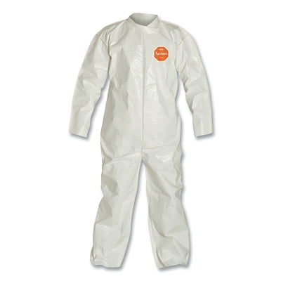 Tychem® 4000 coverall, sealed seams, integrated hood, elasticated cuffs and ankles, front zip closure, protective flap, white, size 5XL