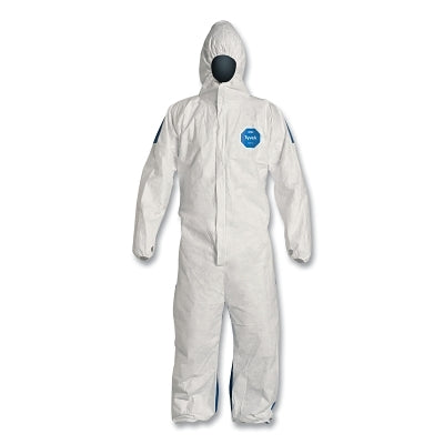 Tyvek 400D coverall with hood, blue/white, medium size
