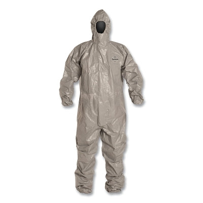 Tychem® 6000 coverall, protective adjustable hood, elastic cuffs and ankles, grey, size 3XL