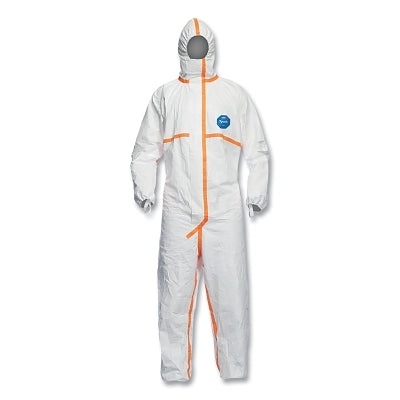 Mono Tyvek® 800, costuras selladas, capucha ajustable, puños y tobillos elásticos, solapa protectora, blanco, talla mediana
