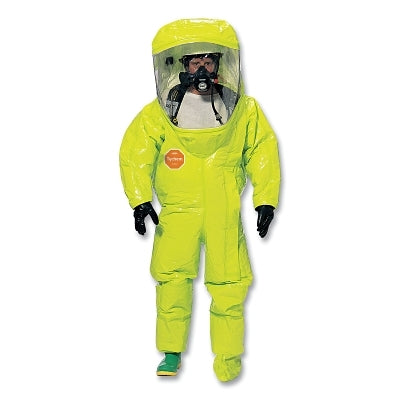 Tychem TK Level A Encapsulated Suit with Front Entry, Green/Lime Yellow, Large