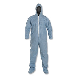Tempro jumpsuit with hood and built-in socks, blue, plus size