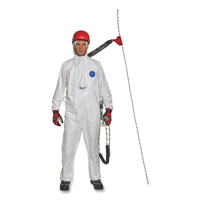 Tyvek® 500 HP coverall with harness protection, sleeves with 4 D-rings and sliding zipper pull with pin, extra-large size, white