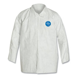 Camisa Tyvek® 400 con cierre a presión frontal, cuello y puños abiertos, Flashspun, blanca, talla 2XL