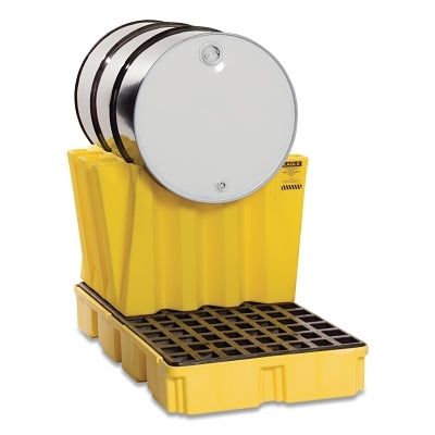 Drum cradle, 22-1/2" high x 23-1/4" deep x 29" wide, 2000 lb capacity, HDPE, yellow