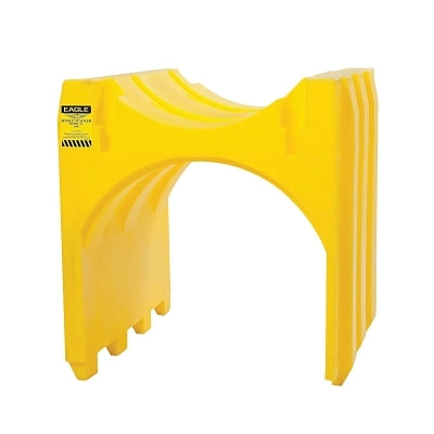 Apilador de bidones de polietileno, 48,26 cm de alto x 58,4 cm de profundidad x 48,26 cm de ancho, capacidad de 45,7 kg, HDPE, estante, amarillo