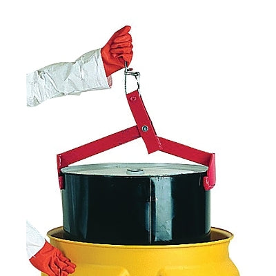 Drum lift, 24" high x 6" deep, 1000 lb capacity, 24" high x 6" deep x 24" wide, metal, red/silver