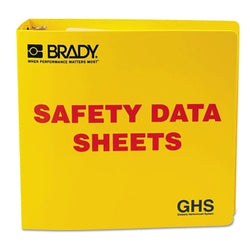 Carpetas de hojas de datos de seguridad GHS, en inglés, 3 pulgadas, amarillas
