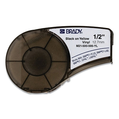 Etiqueta de vinilo para todo tipo de clima BMP®21 Plus Series B-595, 6,4 m de largo x 0,95 cm de ancho, negro sobre gris