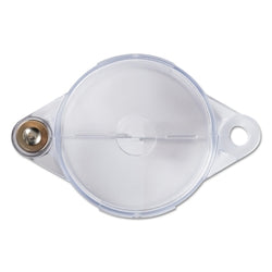 Clear gate valve locks, 0.375" diameter shackle, 7.3" wide x 1.9" high, transparent