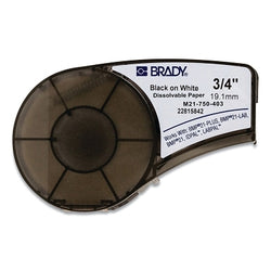 Etiqueta soluble en agua BMP®21 Plus Series B-403, 6,4 m de largo x 1,9 cm de ancho, negro sobre blanco