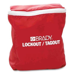 Large locking bag, 7 inches wide, 3 inches deep, 8 inches long, red