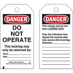 Economy DANGER Do not operate Power source Lockout Tagout Label