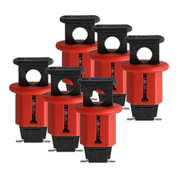 Miniature circuit breaker lockout, 0.32 in. diameter shackle, red, standard pins