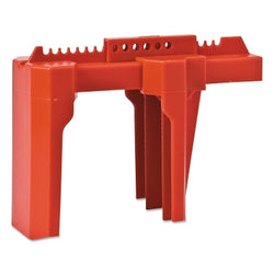 4-Legged Ball Valve Lock, 0.313" Diameter Shackle, 3.05" Wide x 5.31" Deep x 4.07" High, Red