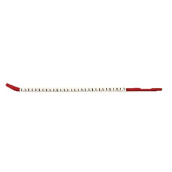 Marcadores de cable con funda de clip, 0,2" x 2,8", "2", negro sobre blanco