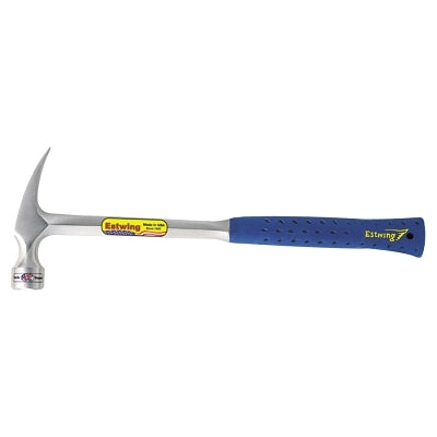 Carpenter's hammer, claw cutting hammer, milling hammer, steel handle/head, blue shockproof grip®, 13.75 inches overall length, 20 oz