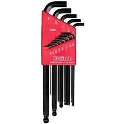 Short ball end, hex and long key sets, 13 per set, hex ball end, inches
