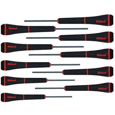 Set of 10 hex screwdrivers from 0.028 to 5/32"