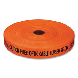 Duratec® Premium Non-Detectable Reinforced Safety Tape, Caution: Buried Fiber Optic Cable, Orange, 3 inches wide, 1000 feet long