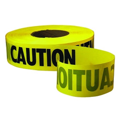 Barricade Safety Tape, 3 inches x 500 feet, Yellow, Caution