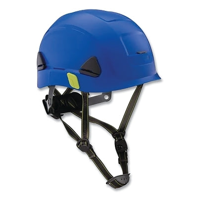 Casco de seguridad de escalada de fibra metálica, tipo II, con suspensión de trinquete de doble bloqueo, sin ventilación, color naranja