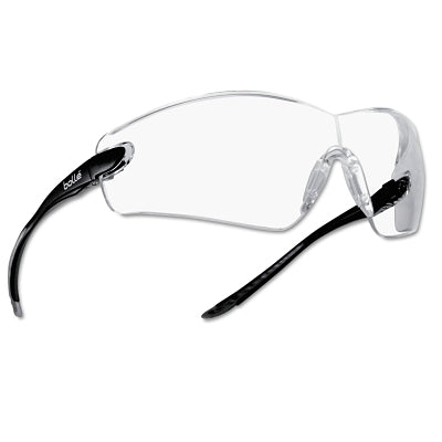 Cobra series safety glasses, with strap and foam, anti-scratch and anti-fog, transparent lenses, black color.